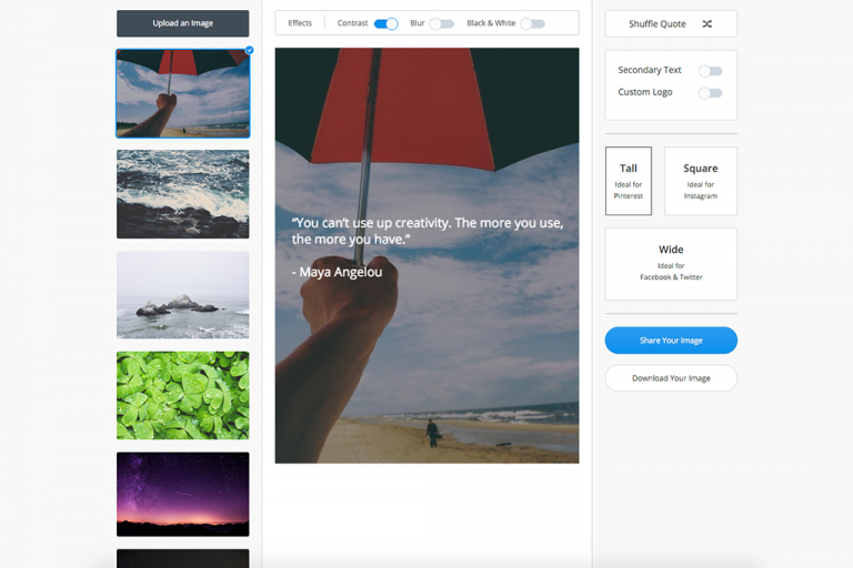 Pablo by Buffer – free tool for creating engaging images for social media.