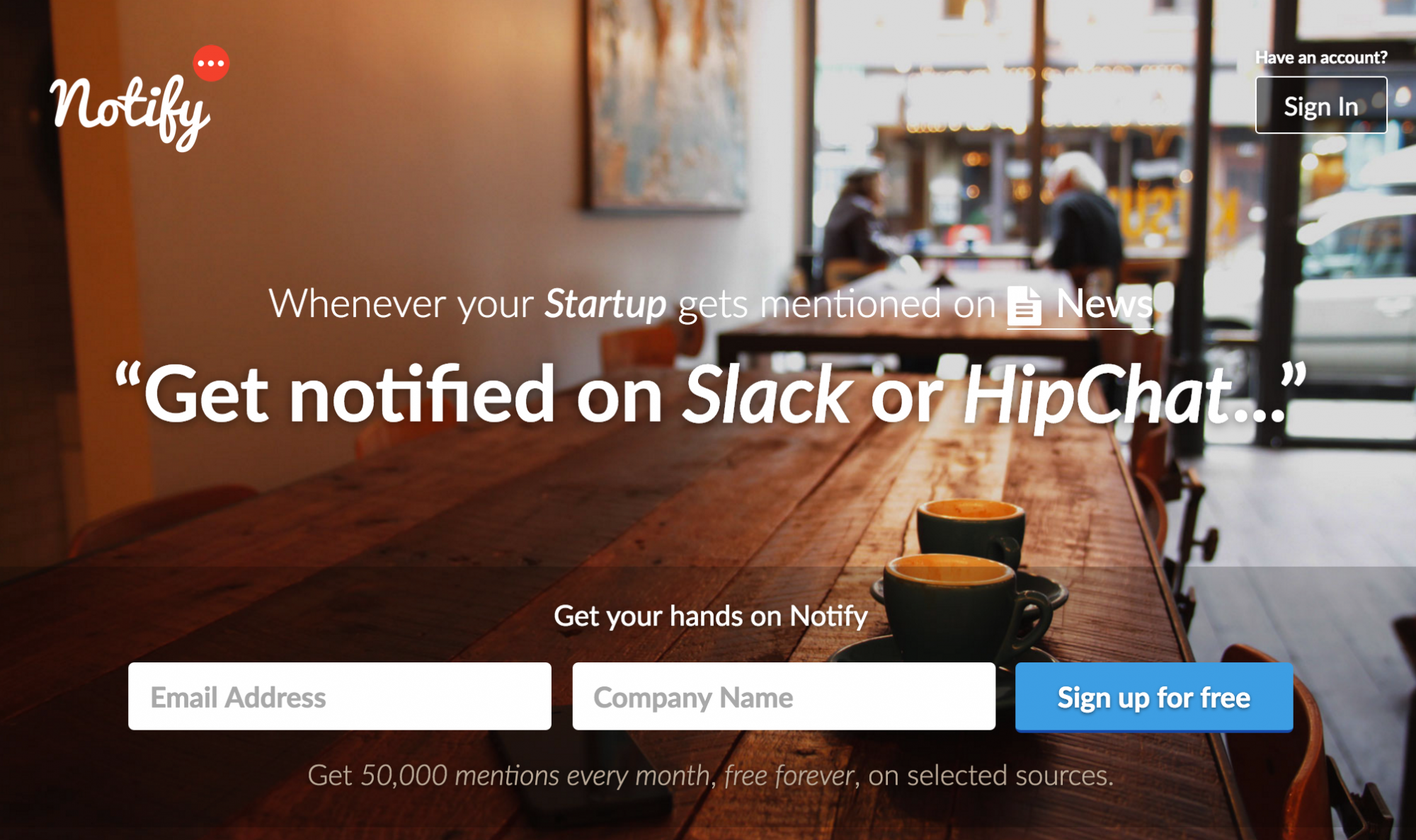 Notify – Get notified in Slack when your startup is mentioned online