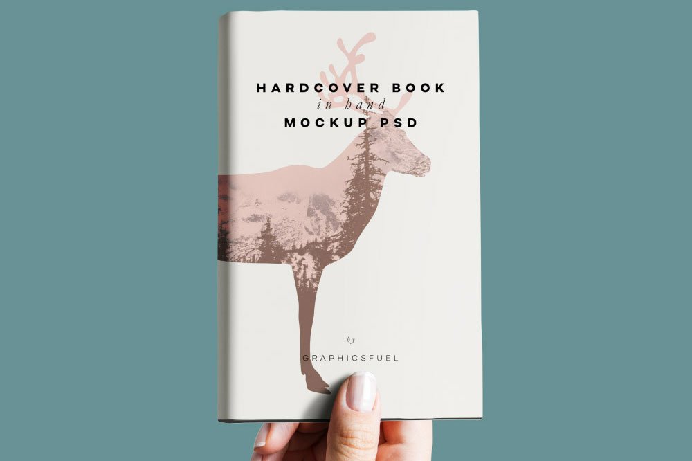 Hardcover Book In Hand Mockup