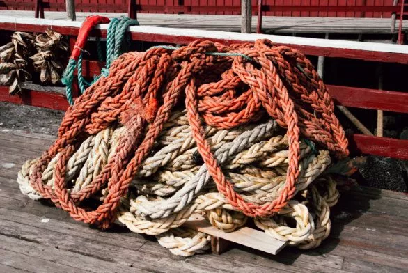 Ropes in Nusfjord fishing village, Lofoten