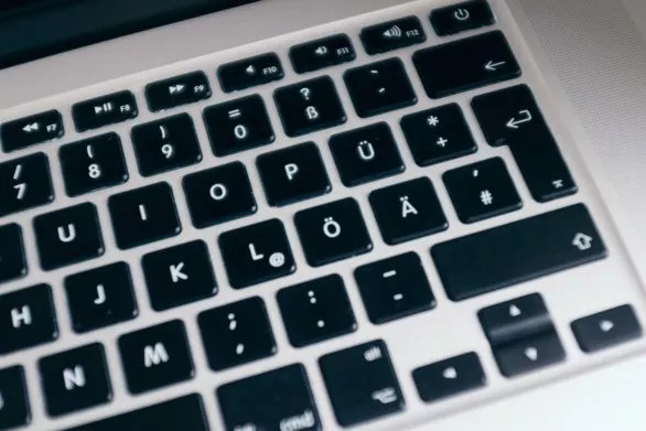 MacBook keyboard closeup