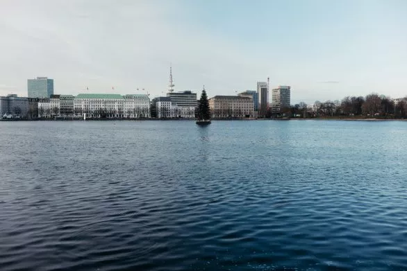 Floating Christmas Tree on Alster