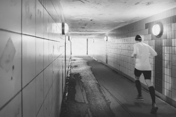 Runner in the tunnel