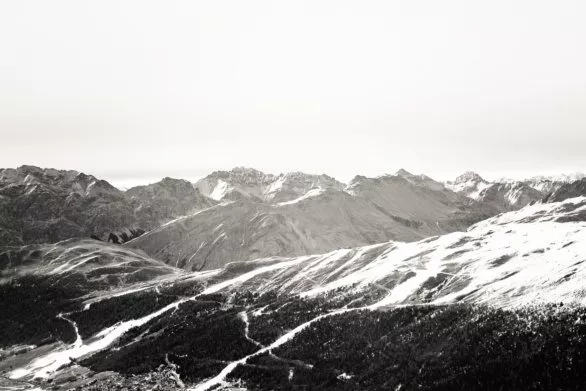 The Alps in black and white
