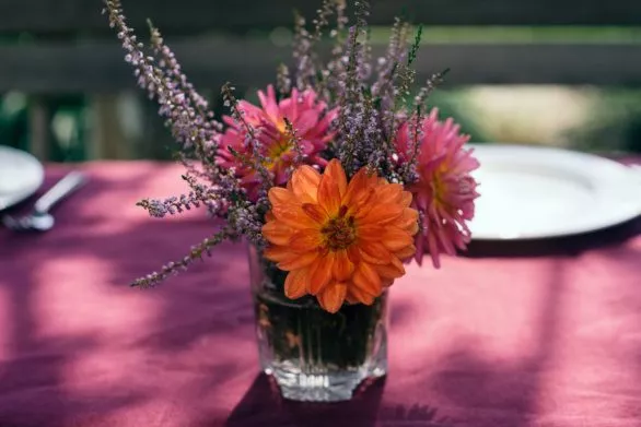 Flowers on table