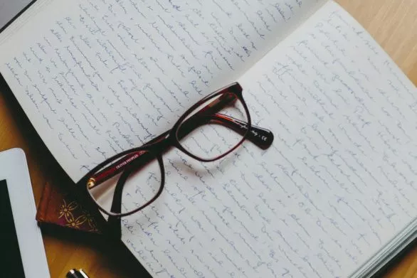 Glasses and diary