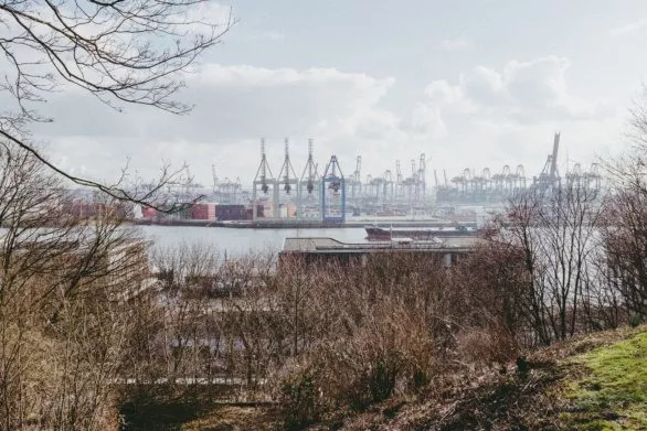 View to the port of Hamburg