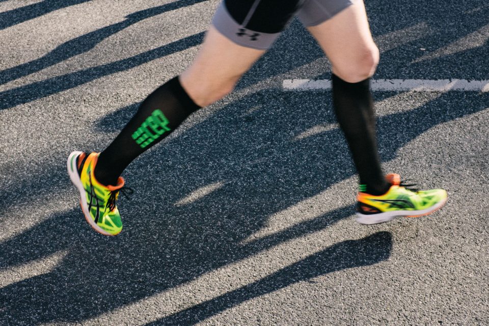 Marathon runner legs