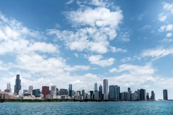 Airplane above Chicago