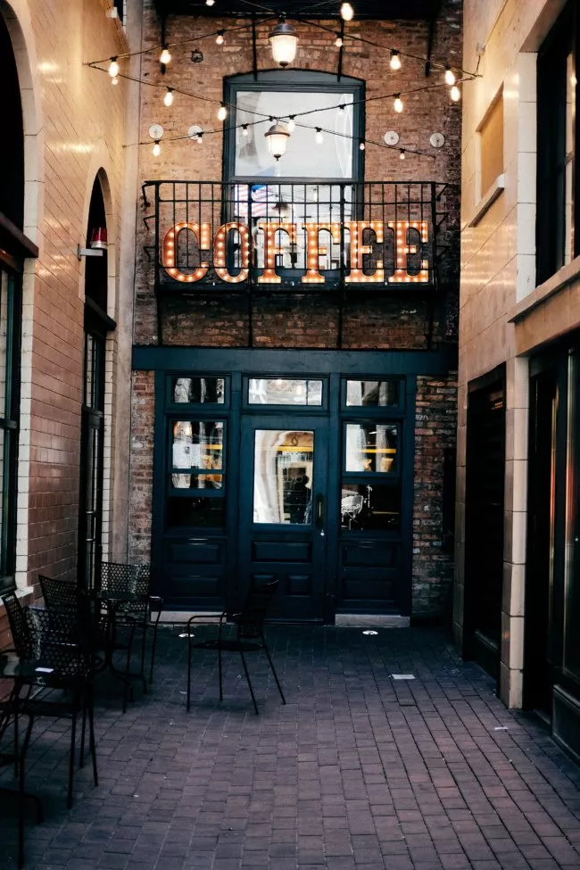 Coffee shop entrance