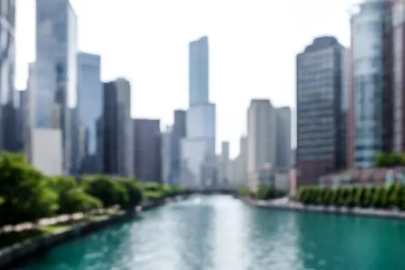 Chicago river blurred