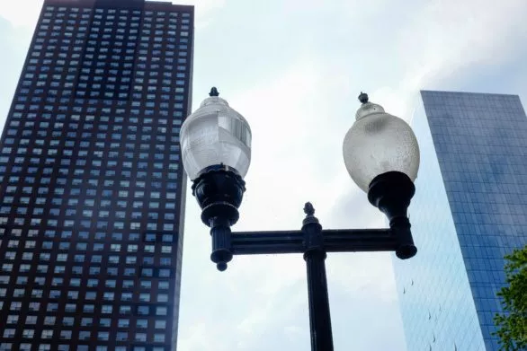 Lantern and skyscrapers