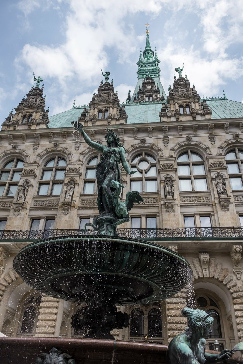 Hamburg Rathaus Fountain