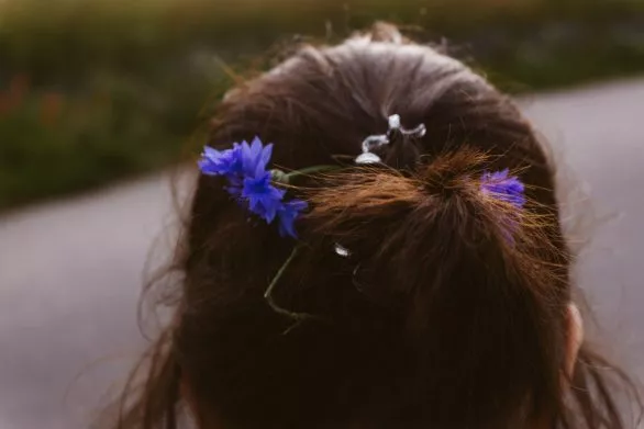 Field flowers in hair