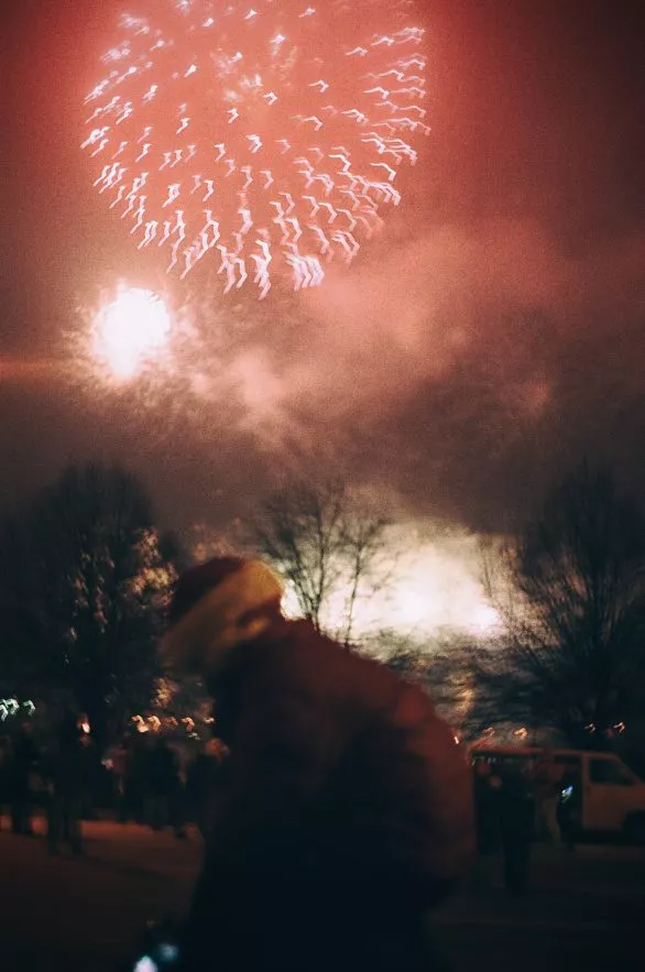 Child and the fireworks