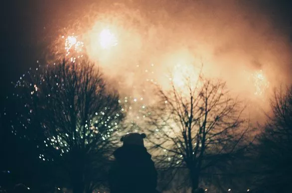 Child watching the fireworks