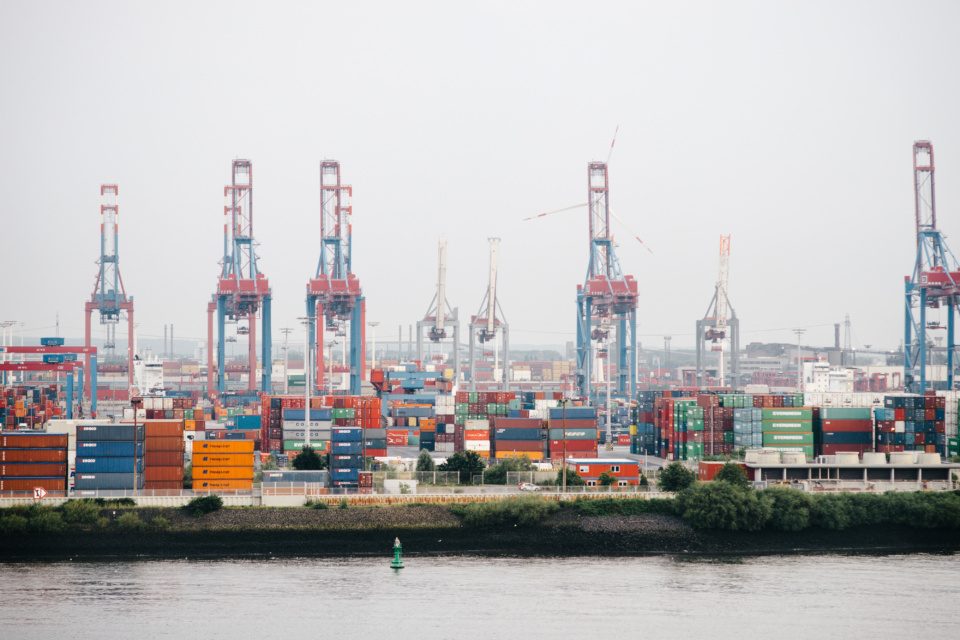 Container terminal in Hamburg, Germany