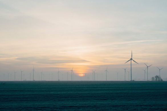 Wind turbines in a field in Germany