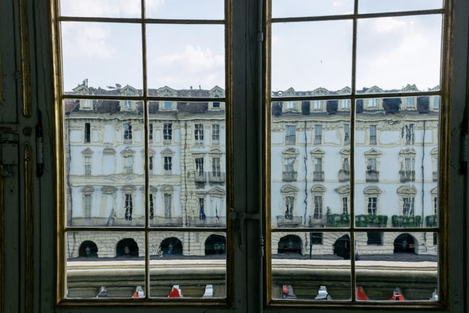 Vintage window in Turin palace