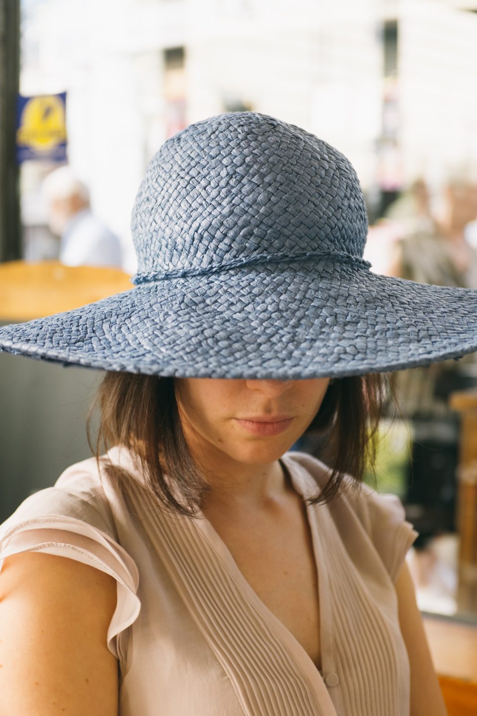 girl in blue hat