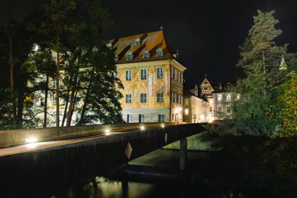 City Hall in Bamberg at night