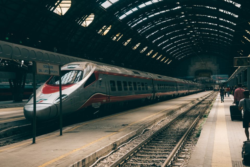 Train on Milan station