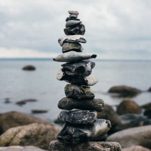Cairn on a sea shore