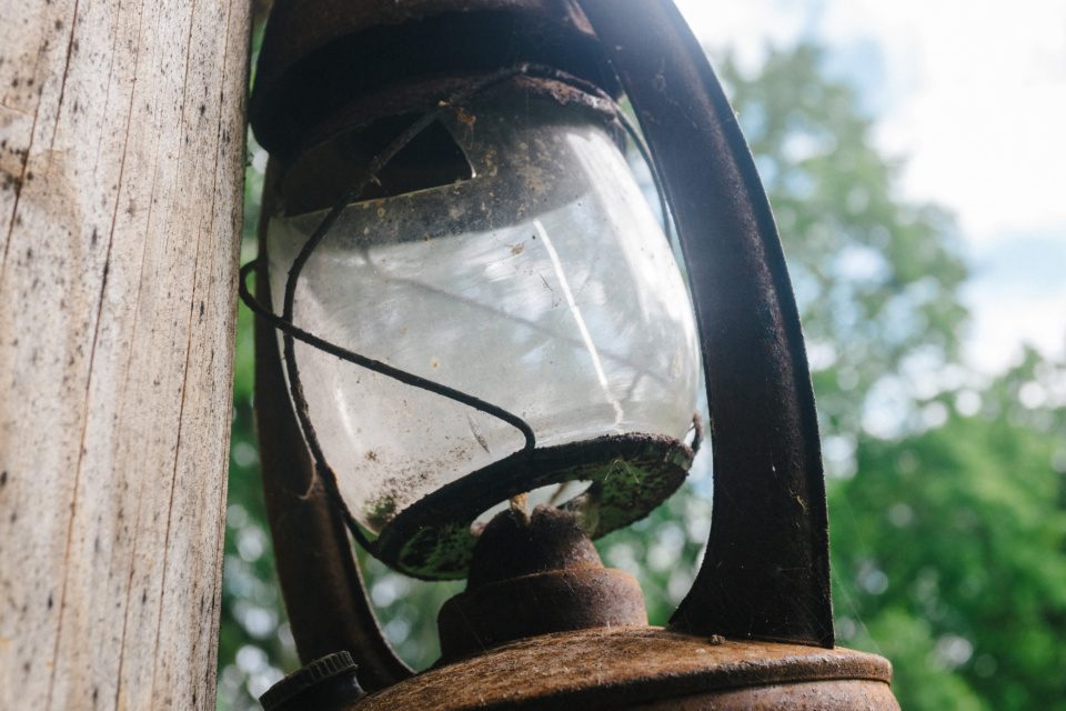 Vintage rustic oil lamp