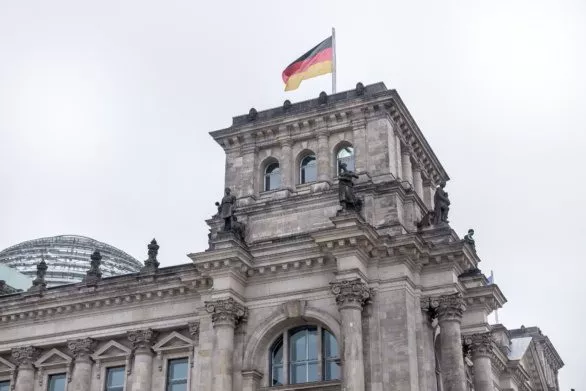 Flag above German Reichstag