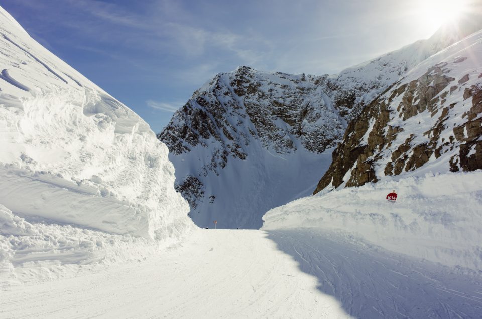 Ski track in Alps