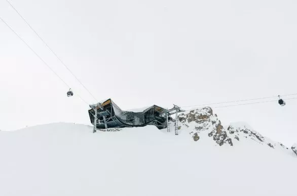 Ski lift station in Alps
