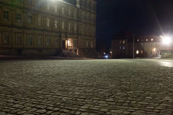 The square in Bamberg at night