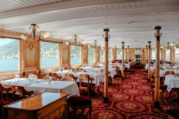 Restaurant interior on a pleasure boat