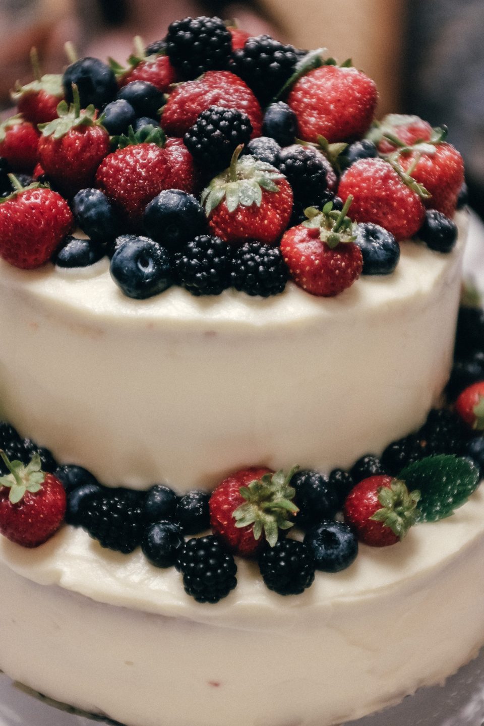 Wedding cake with summer berries