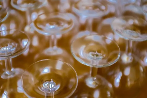 Upside-down wine glasses