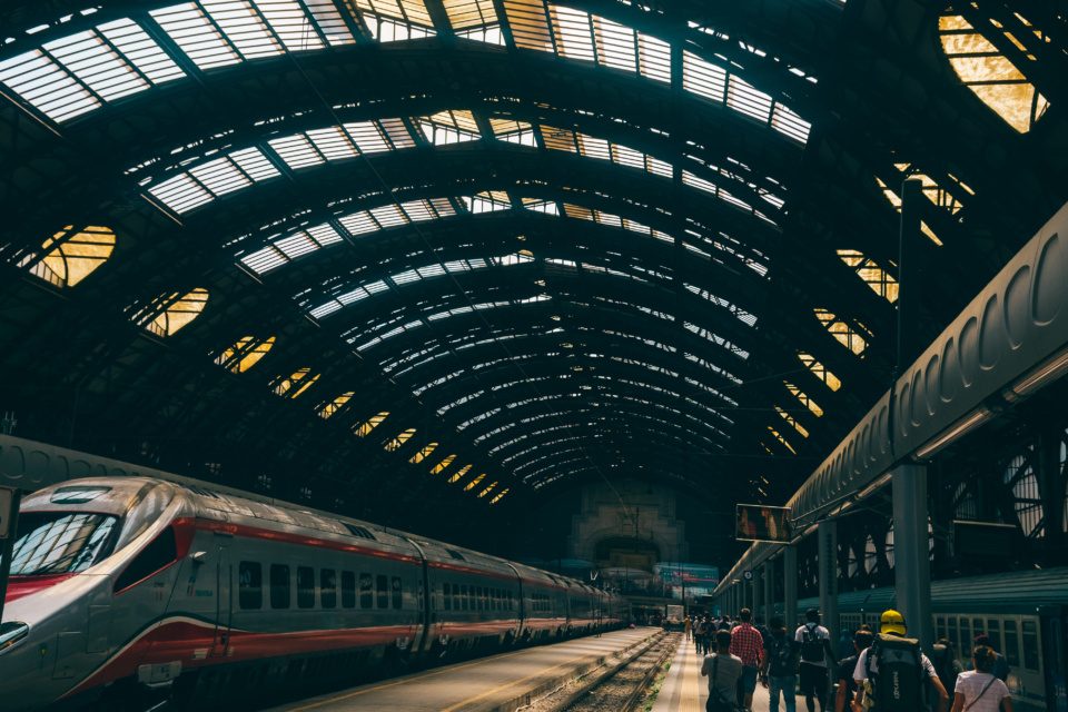 Trains on Milan Central Station