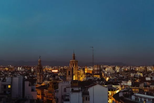 Old town of Valencia at night