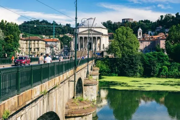 Bridge to Gran Madre Di Dio in Turin Italy
