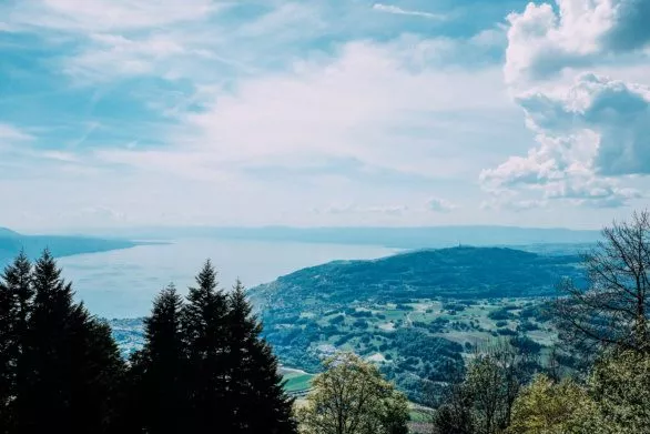 View of Lake Geneva from the Alps