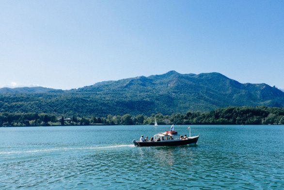 A boat on Lake Avigliana