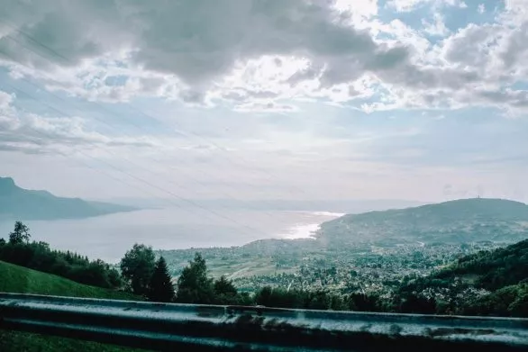 View to lake Geneva from mountain