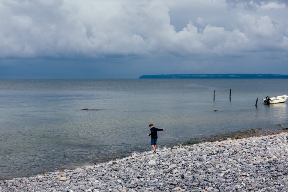 Little boy on a sea shore
