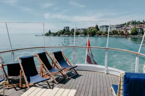 Deck of a pleasure boat on Lake Geneva