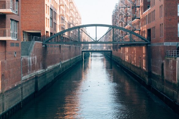 Canal in Hamburg Speicherstadt