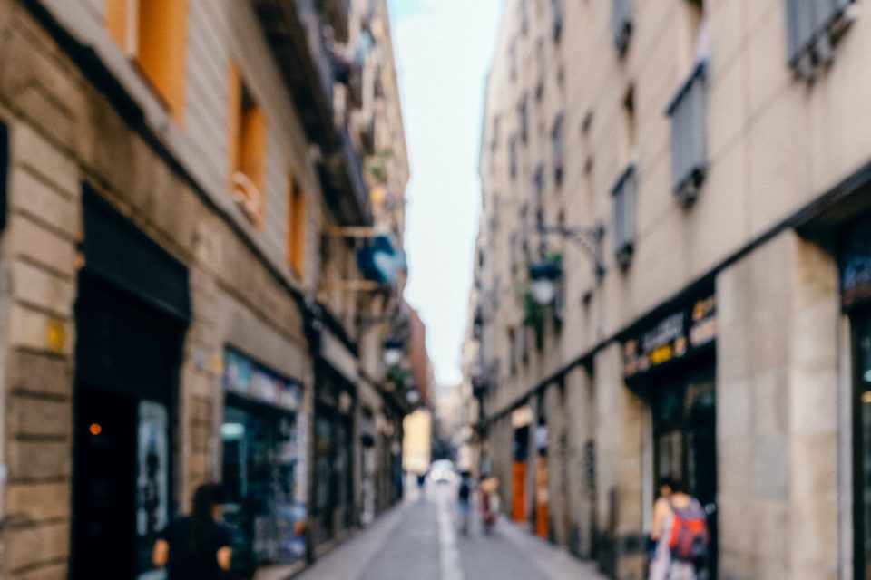 Blurred street in Barcelona