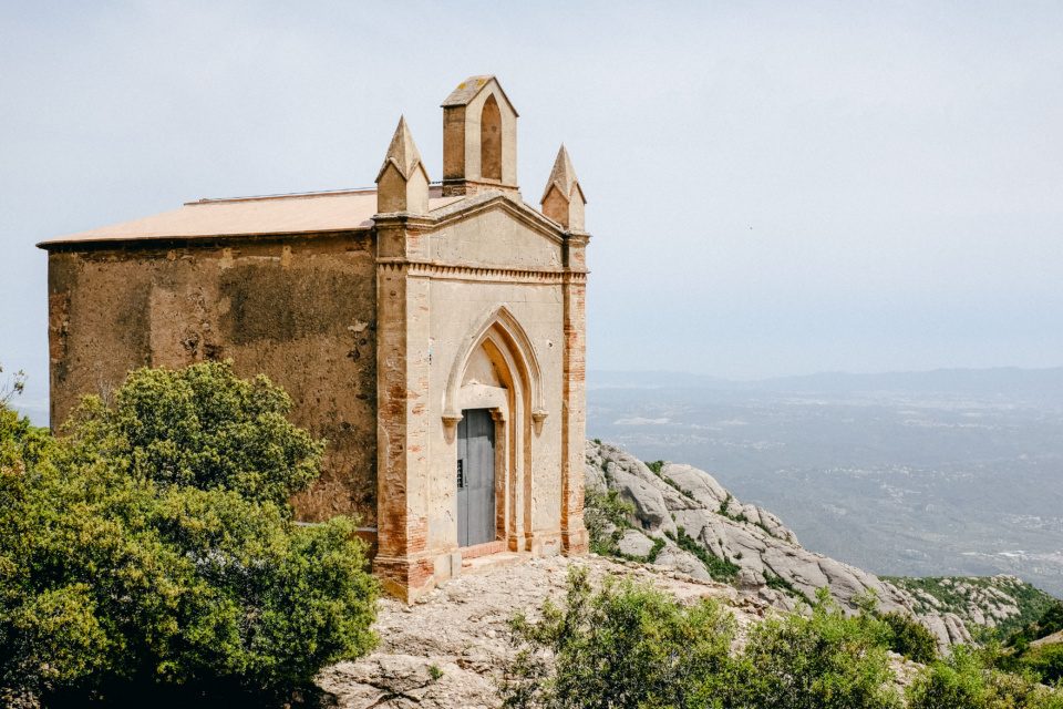 Small chapel and mountain near the monastery of Montserrat