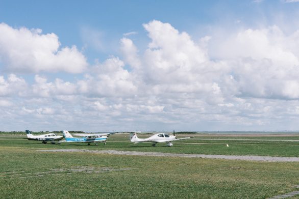 Light aircrafts on the airfield