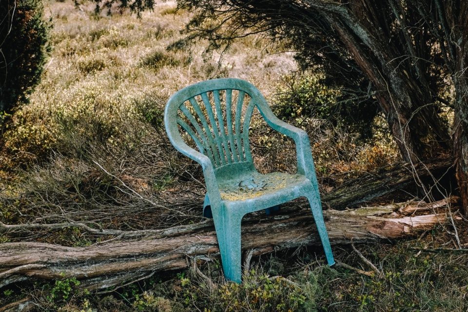 Abandoned plastic chair