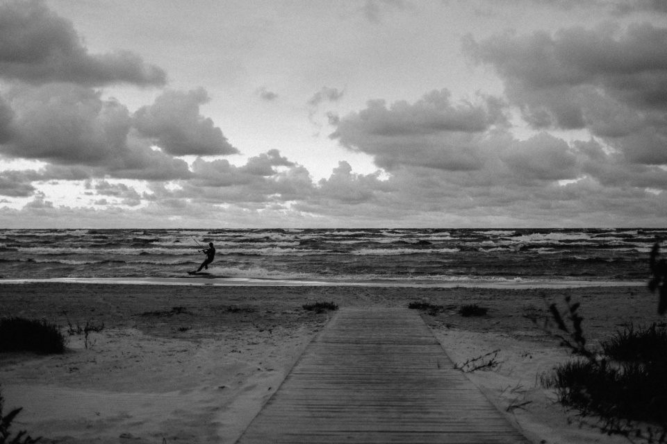 kite surfer on the stormy Baltic Sea