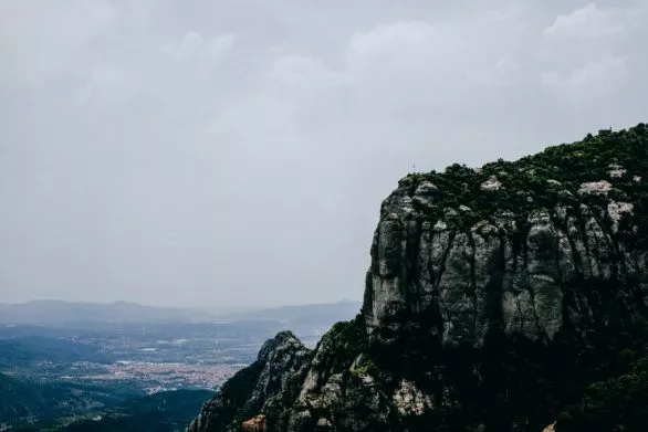The mountain peaks in Montserrat